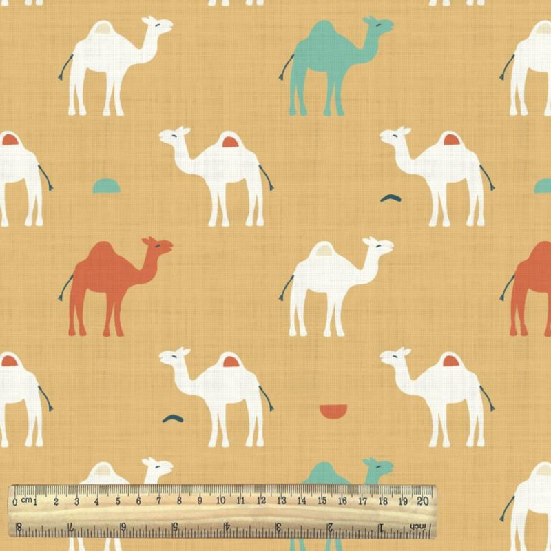 Algodón estampado CHAMEAU Avellana / Multicolor vintage